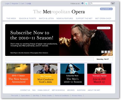 The Metropolitan Opera announces the 2010 11 season | Danza Ballet