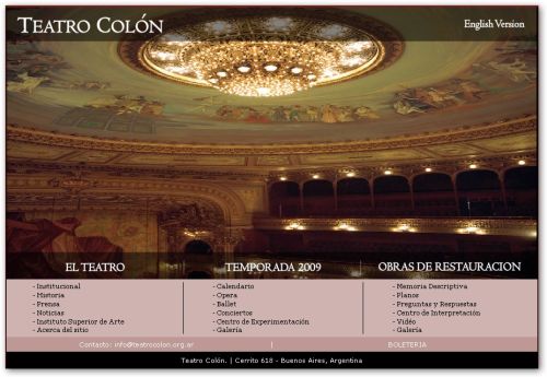 Teatro Colón de Buenos Aires reabrirá agosto 2010